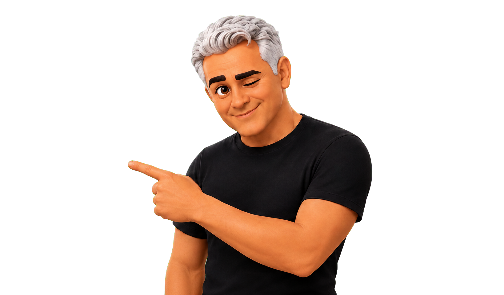 Illustrated David Mantegh pointing toward the design and delivery process button